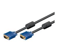 Goobay 93369 Câble écran SVGA Full HD, plaqué or, 3 m, bleu-noir - VGA mâle (15 broches) > VGA mâle (15 broches)