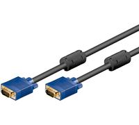 Goobay 93378 Câble écran SVGA Full HD, plaqué or, 10 m, bleu-noir - VGA mâle (15 broches) > VGA mâle (15 broches)