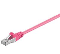 Goobay 93411 CAT 5e Câble patch, SF/UTP, magenta, 1 m - CCA mélange de cuivre