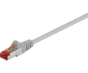 Goobay 93569 RJ45 Câble réseau, câble patch CAT 6 S/FTP 1.00 m gris blindage double