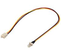 Goobay 93631 Rallonge de Câble Électrique Ventilateur PC, Prise Mâle/Femelle 3 Broches, 0.3m Longueur