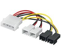 Câble Alimentation Interne PC - GOOBAY - Adaptateur 4 Broches - 12V et 5V - 14 cm - Réduit le Bruit