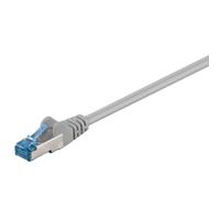 Goobay 93680 CAT 6A Câble patch, S/FTP (PiMF), gris, 1 m - LSZH sans halogène, cuivre