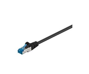 Goobay 93787 CAT 6a Câble de Liaison, S/FTP (PiMF), Noir, 3m Longueur