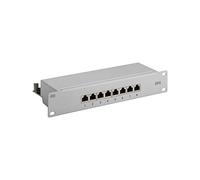 Goobay 93792 Panneau de Brassage 25.4cm, 8 Ports, CAT 6, Gris