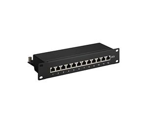 Goobay 93793 Pannello Patch 25.4cm a 12 Porte, CAT 6, Noir