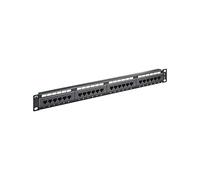 Goobay 93865 CAT 5e Panneau de Brassage 19 Pouces, 24 Ports, Noir