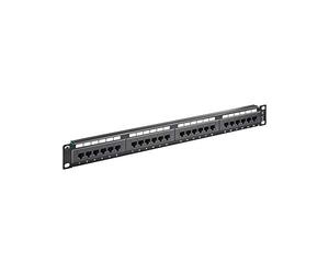 Goobay 93865 CAT 5e Panneau de Brassage 19 Pouces, 24 Ports, Noir