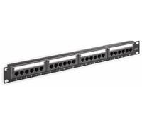 Goobay 93866 CAT 6 Panneau de brassage 19 pouces (48,3 cm), 24 ports, noir - UTP non blindé, noir