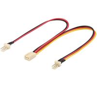 Goobay 93880 Câble d'alimentation pour ventilateur PC en Y, 3 broches mâle/femelle, 0.22 m - 2x ventilateur mâle (3 broches) > ventilateur femelle (3 broches)