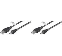 goobay 93903 Câble Hi-Speed USB 2.0 avec Certificat USB, Noir, 3m Longueur (Lot de 2)