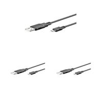 goobay 93918 Câble Micro - USB 2.0 de recharge et de synchronisation; 1,0m, noir (Lot de 3)