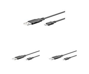 goobay 93918 Câble Micro - USB 2.0 de recharge et de synchronisation; 1,0m, noir (Lot de 3)