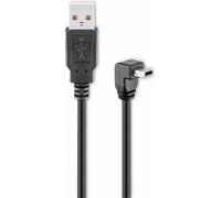 Goobay 93971 Câble USB 2.0 Hi-Speed 90°, noir, 1.8 m - USB 2.0 mâle (type A) > USB 2.0 mini mâle (type B, 5 broches) 90