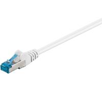 Goobay 94158 CAT 6A Câble patch, S/FTP (PiMF), blanc, 0.25 m - LSZH sans halogène, cuivre