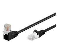 Goobay 94174 CAT 5e Câble patch 1x coudé à 90°, U/UTP, noir, 5 m - CCA cuivre mélangé, 1x RJ45 mâle 90° (8P8C)