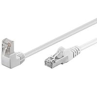 Goobay 94177 CAT 5e Câble de Liaison 1x 90° Coudé, F/UTP, Blanc, 0.5 m Longueur