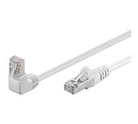 Goobay 94179 CAT 5e Câble patch 1x 90° coudé, F/UTP, blanc, 2 m - CCA cuivre mélangé, 1x RJ45 mâle 90° (8P8C)
