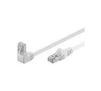goobay 94180 CAT.5e F/UTP Câble patch 90° à angle droit vers le haut/câble réseau à angle droit vers le haut, double blindage, 3 mètres, blanc
