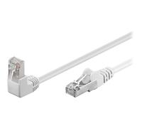 goobay - Câble réseau - RJ-45 (M) pour RJ-45 (M) - 5 m - paire torsadée écrantée (F/UTP) - CAT 5e - moulé, connecteur à 90 ° - blanc