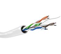 Goobay 94964 CAT 6 câble réseau, U/UTP, blanc, 100 m - CCA mélange de cuivre pour applications SOHO, AWG 24/7 (stranded), PVC
