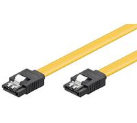 Goobay 95019 Câble de données PC, 6 Gbits, Clip, 0.3 m, jaune - SATA type L mâle > SATA type L mâle