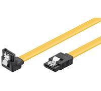 Goobay 95020 Câble de données PC, 6 Gbits, clip 90°, 0.5 m, jaune - SATA type L mâle > SATA type L mâle 90