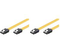 goobay 95023 Câble de données S-ATA pour HDD, SDD, 6 Gbits, SATA type L mâle vers SATA type L mâle, jaune, 0,7m (Lot de 2)