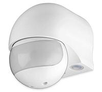 goobay 95174 ODA Détecteur de mouvement infrarouge pour l'extérieur - Montage en saillie - Zone de détection 180° Rotation/inclinaison - Portée 12m - Design rond - Protection IP44 230 V, blanc