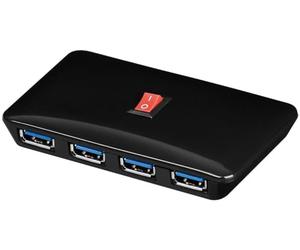 Goobay 95347 Concentrateur USB Quadruple 3.0, 0.4m Câble Longueur