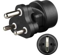 Goobay 95412 Adaptateur secteur, noir - Prise de terre (type F, CEE 7/4) > Prise Afrique du Sud (type M, BS 546, 15-A)