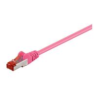 Goobay 95465 CAT 6 câble patch, S/FTP (PiMF), magenta, 0.5 m - CCA mélange de cuivre