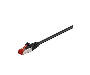 Goobay 95468 CAT 6 Câble de Liaison, S/FTP (PiMF), Noir, 0.5 m Longueur