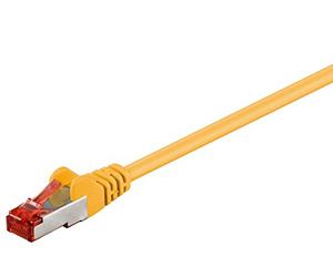 Goobay 95483 CAT 6 Câble de Liaison Ethernet RJ45, SFTP (PiMF), Câble Jaune, 10 m Longueur