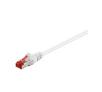 Goobay 95501 Câble Réseau Cat6 S/FTP (S-STP) Blanc 2m, Connecteurs RJ-45 Plaqué Or, 1000 Mbit/s, CCA, AWG 27/7, 10/100/1000Base-T(X)