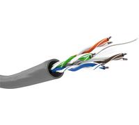 Goobay 95694 CAT 6 câble réseau, U/UTP, gris, 100 m - CCA mélange de cuivre pour applications SOHO, AWG 23/1 (solid), PVC