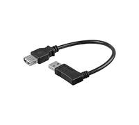 Goobay 95701 Câble Rallonge de Recharge USB 2.0 Hi-Speed 90°, Noir, 0.15m Longueur