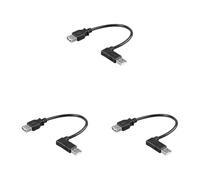 goobay 95704 Câble Rallonge de Recharge USB 2.0 Hi-Speed 90°, 0.15m Longueur (Lot de 3)