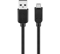 Goobay 95735 Câble USB 2.0 Hi-Speed, noir, 0.3 m - USB 2.0 mâle (type A) > USB 2.0 micro mâle (type B)