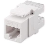 Goobay 95738 Module Keystone RJ45 CAT 5e, UTP, blanc - largeur 20 mm, bornier pour montage LSA (sans outil)