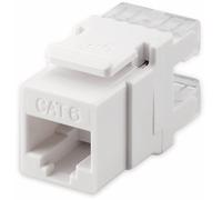 Goobay 95740 Module Keystone RJ45 CAT 6, UTP, blanc - largeur 16,7 mm, bornier pour montage LSA (sans outil)