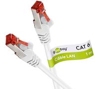 Goobay 95757 Câble réseau LAN CAT 6 pour Gigabit Ethernet S-FTP double blindage avec fiche RJ45 Blanc 1 m
