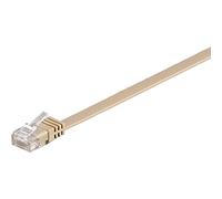 Goobay 95879 CAT 6 Câble de Liaison Plat, U/UTP, Marron Clair, 0.5 m Longueur