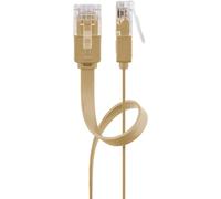 Goobay 95885 Câble patch plat CAT 6, U/UTP, marron clair, 20 m - Matériau cuivre