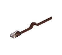 Goobay 95890 CAT 6 Câble de Liaison Plat, U/UTP, Marron Foncé, 1 m Longueur