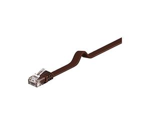 Goobay 95894 CAT 6 Câble de Liaison Plat, U/UTP, Marron Foncé, 2 m Longueur