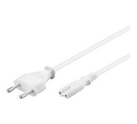 Goobay 96035 Câble d'alimentation prise EU type C vers prise double Femelle type C7, droit 1,8m, blanc