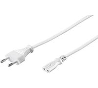 Goobay 96035 Câble de raccordement Euro, 1,8 m, blanc, 1.8 m - Prise Euro (type C, CEE 7/16) > prise d'appareil C7