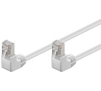 Goobay 96060 CAT 5e Câble patch 2x 90° coudé, F/UTP, blanc, 0.25 m - CCA mélange de cuivre, 2x RJ45 mâle 90° (8P8C)