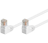 Goobay 96070 CAT 5e Câble patch 2x 90° coudé, U/UTP, blanc, 1 m - CCA cuivre mélangé, 2x RJ45 mâle 90° (8P8C)